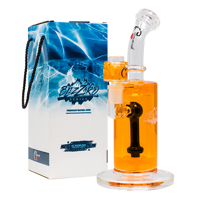 Orange Blizzard Series Freezable 10 Inches Glass Bongs by Cannatonik