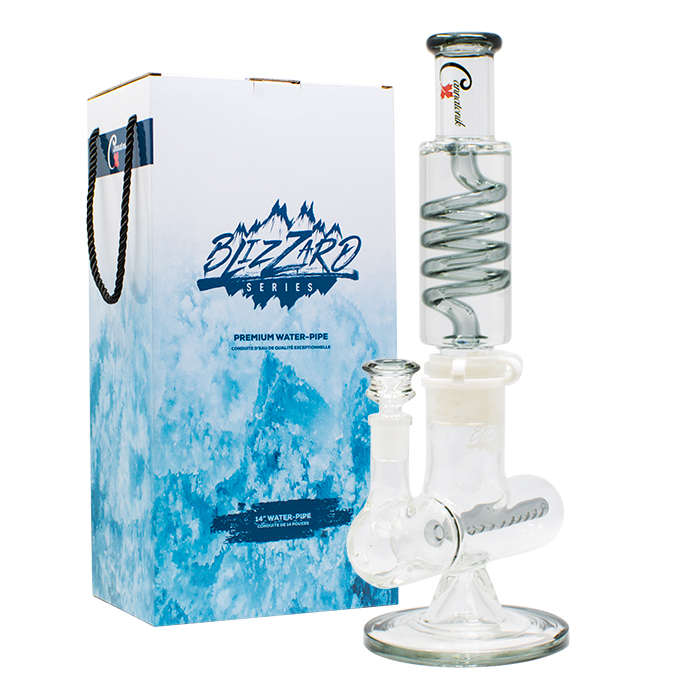 Grey Blizzard Series Nucleus 14 Inches Freezable Glass Bongs