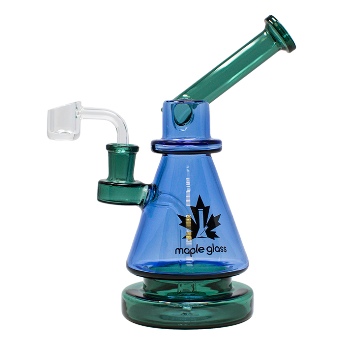 Sky Blue Goddess of The Earth Series 9 Inches Glass Dab Rig by Maple Glass