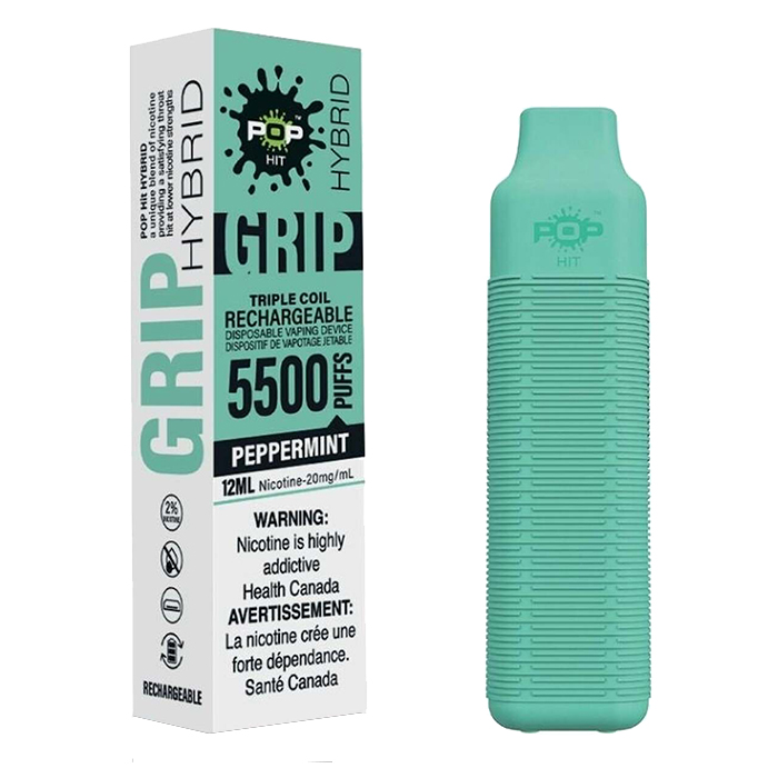 Peppermint Pop Hybrid Grip 5500 Puff Rechargeable Vape