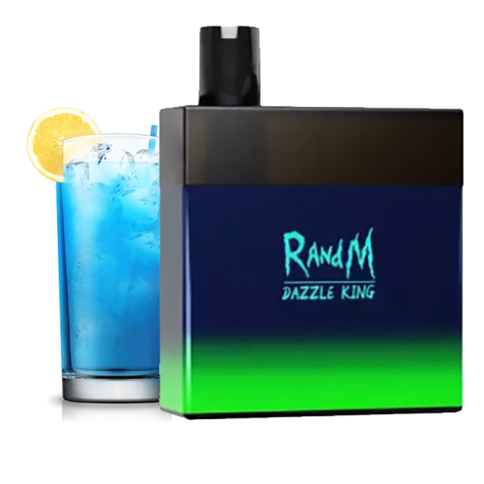R and M Dazzle King LED Light Glowing Blue Raz Ice Disposable Vape