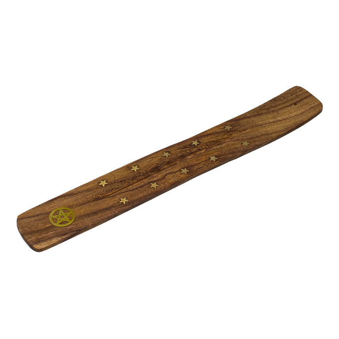 Star Wood And Brass Incense Holder