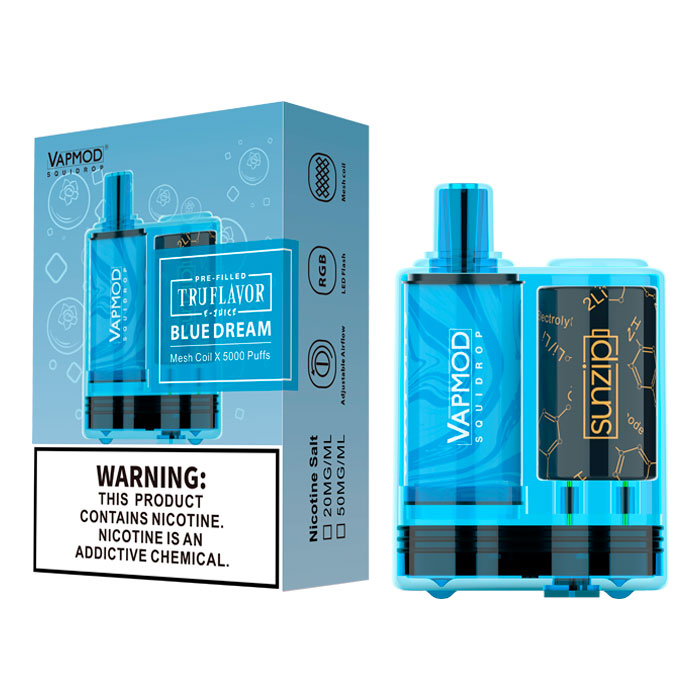 Blue Dream Vapmod Squidrop 5000 Puffs Disposable Box Kit With RGB Light