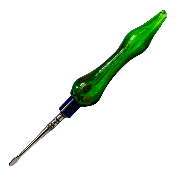 Green 6 Inches Dabbing Stick With Round Scooper