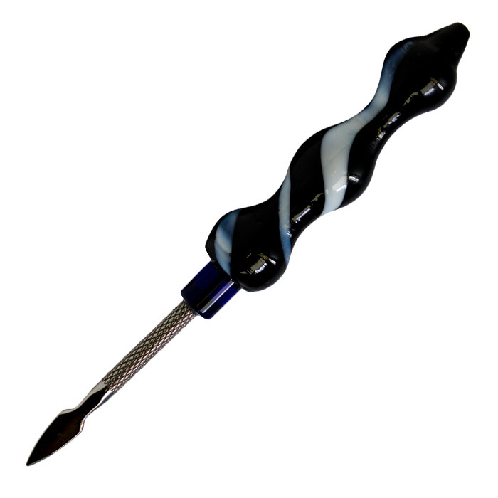 Black Blue Swirly Dabbing Stick With Paddle Scooper
