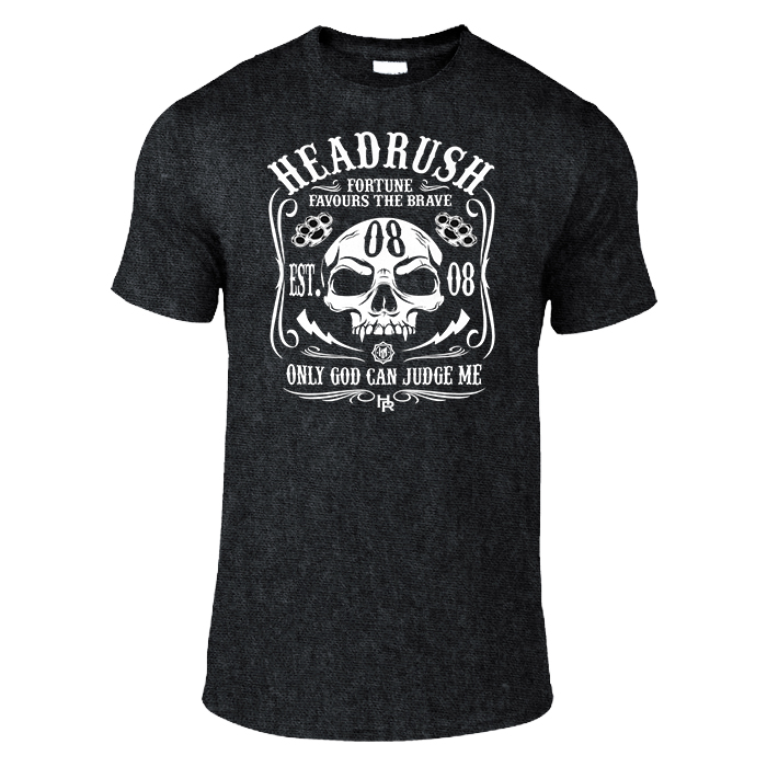 Grey Headrush Fortune Favours The Brave T-Shirt