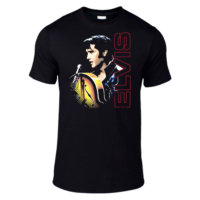 Black Elvis Guitar T-Shirt