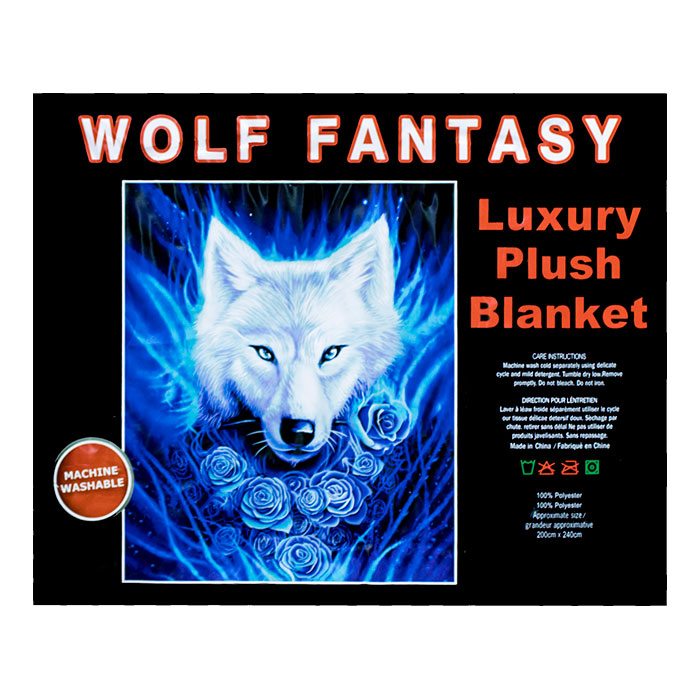 Wolf Fantasy Queen Size Plush Blanket