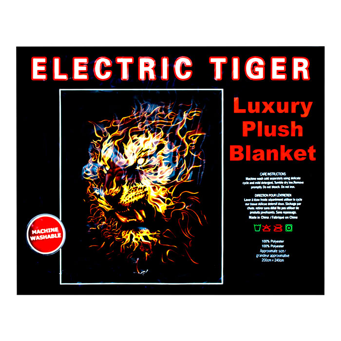 Queen Size Electric Tiger Plush Blanket