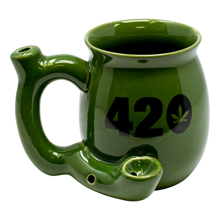 Green 420 Ceramic Mug Pipe