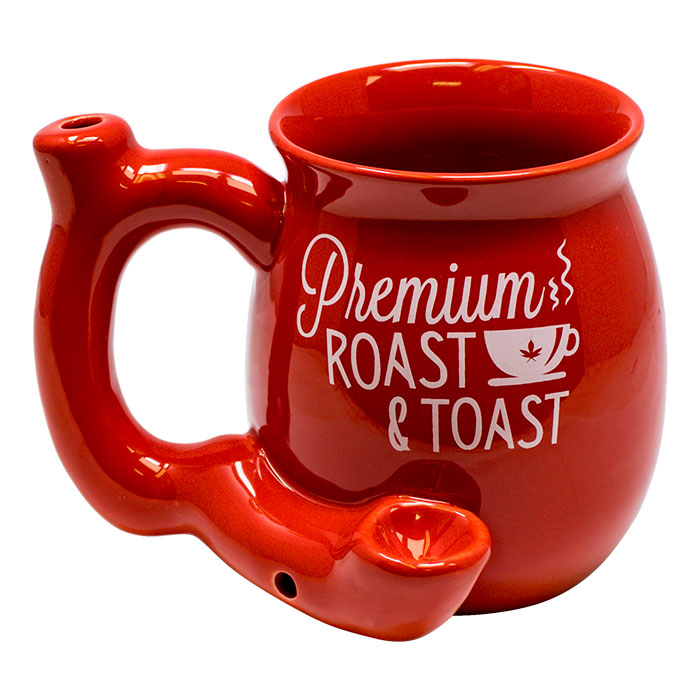 Premium Roast and Toast Red Ceramic Mug pipe