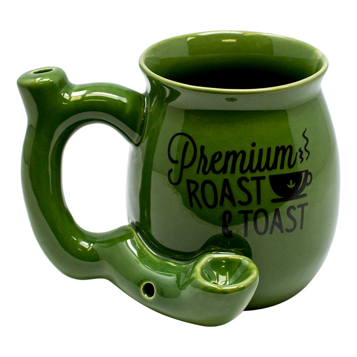 Premium Roast and Toast Green Ceramic Mug Pipe