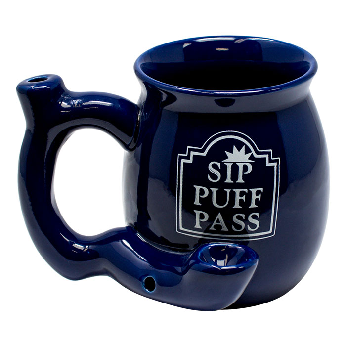 Sip Puff Pass Blue Ceramic Mug