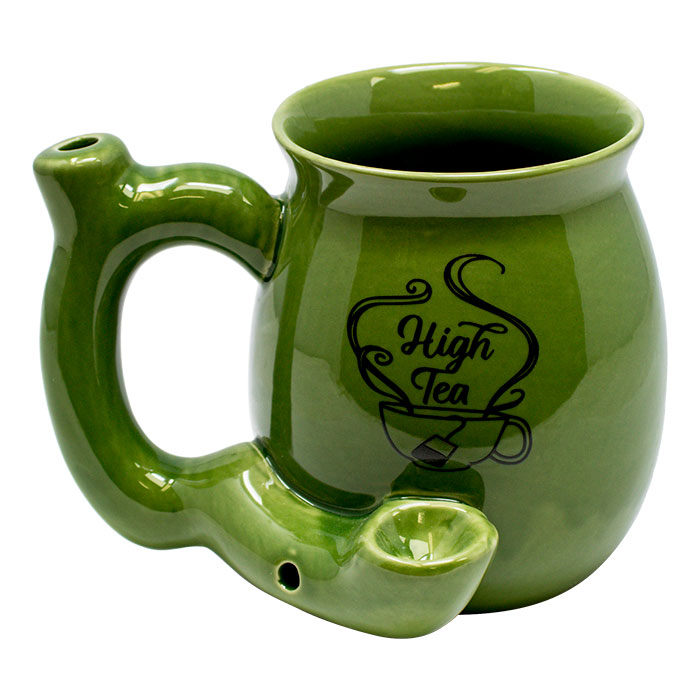 High Tea Green Ceramic Mug Pipe