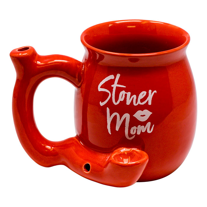 Stoner Mom Red Ceramic Mug Pipe