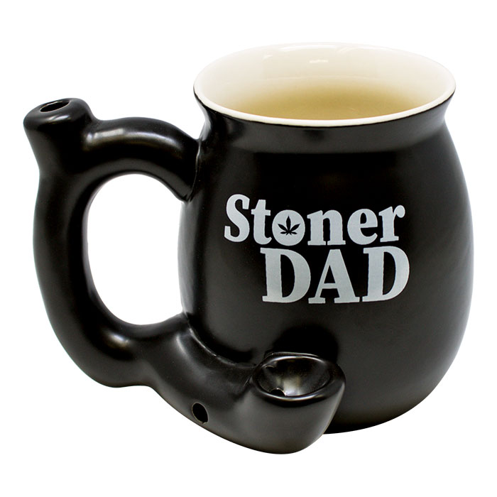 Stoner Dad Black Ceramic Mug Pipe