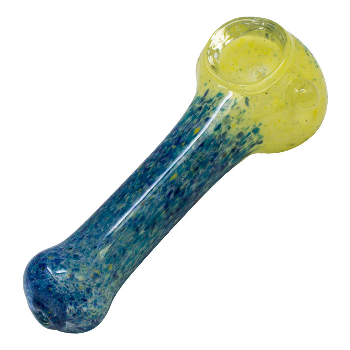 Yellow Insideout Spotted Design Glass Pipe 4.5 Inches