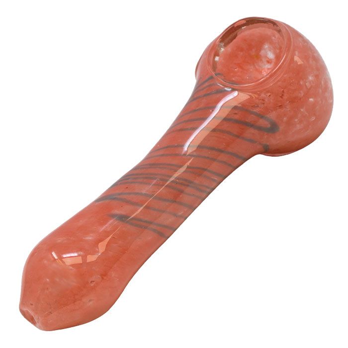 Pink Insideout Frit Glass Pipe 4.5 Inches