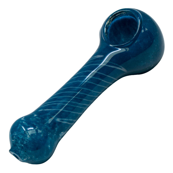 Turquoise Insideout Frit Glass Pipe 4.5 Inches