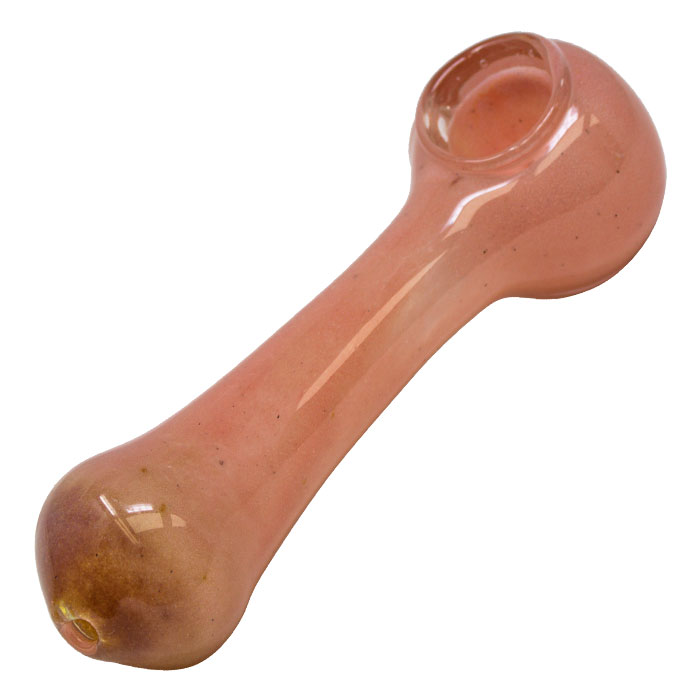 Pink Hand Crafted Inside Out Frit Work Glass Pipe 4 Inches