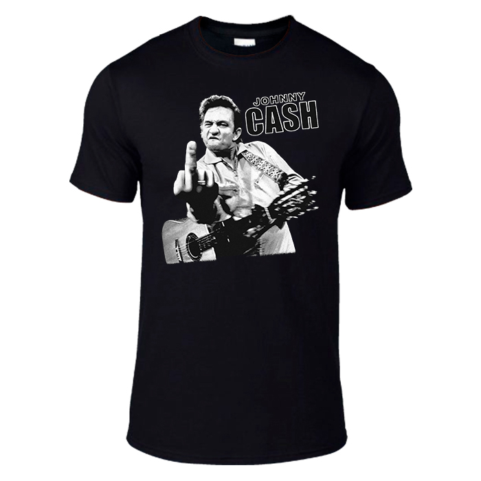 Johnny Cash Black Cotton T-Shirt