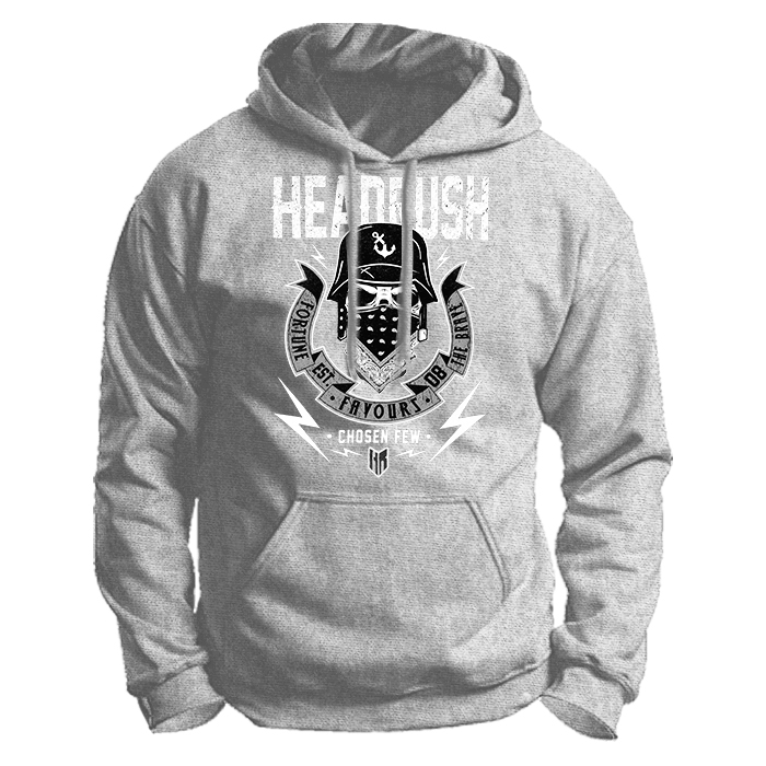 Grey Headrush Fortune Favours The Brave Hoodie