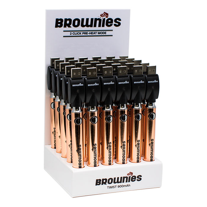 510 Rose Gold Brownies Twist 900mAh Batteries