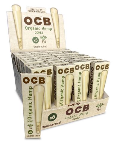 Ocb Unbleached 1.25 Organic Hemp 84mm Cones With Tip