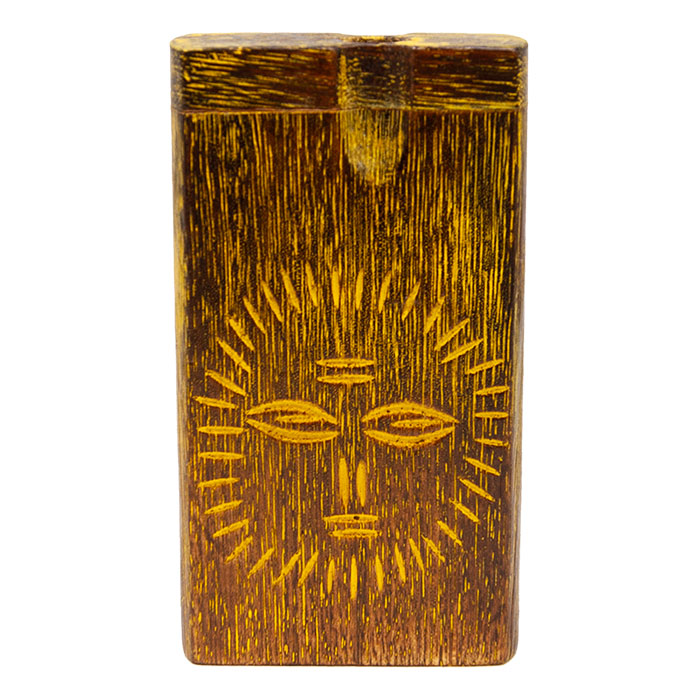 Sun Engraved Wooden Dugout 4 Inches