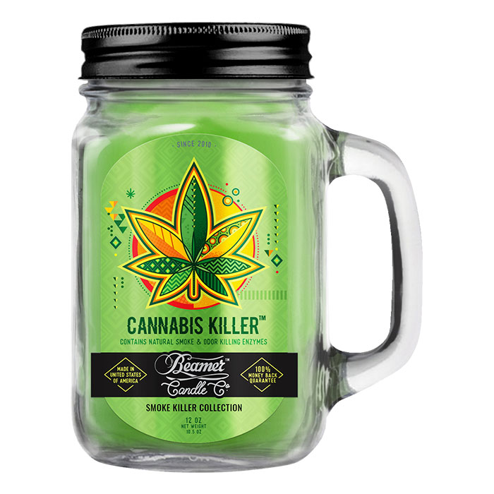Cannabis Killer 12oz Glass Mason Jar Candle by Beamer Candle Co.