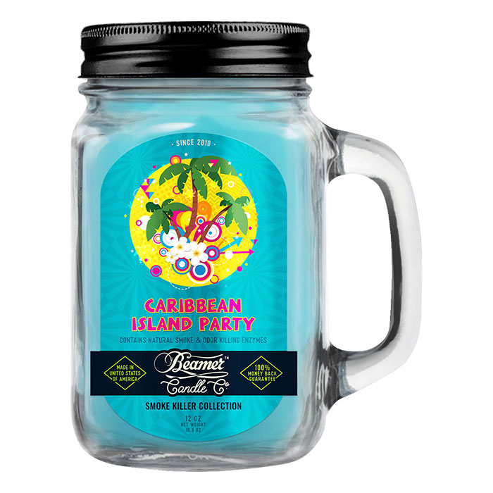 Caribbean Island Party 12oz Glass Mason Jar Candle by Beamer Candle Co.