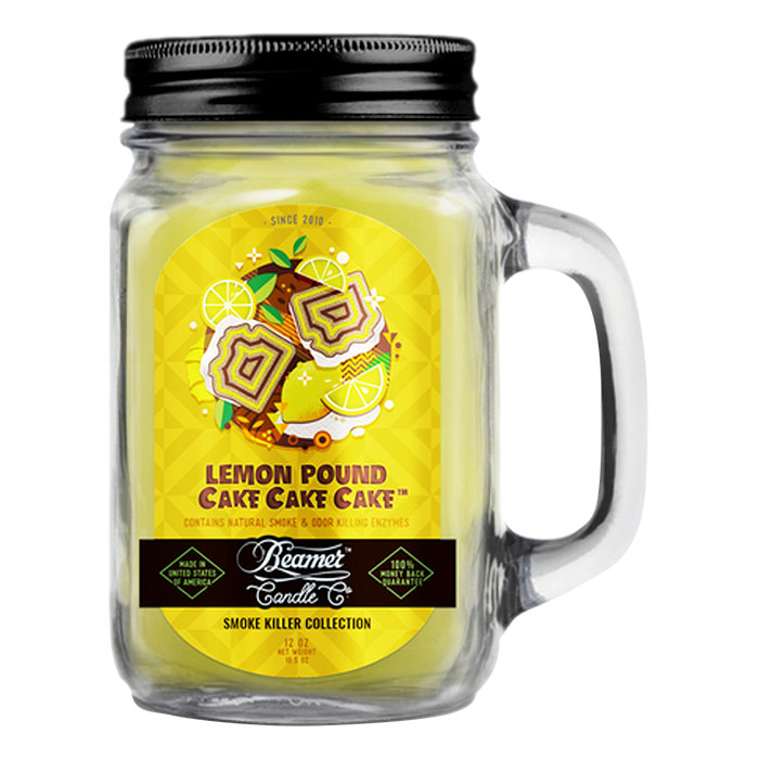 Lemon Pound Cake 12oz Glass Mason Jar Candle by Beamer Candle Co.