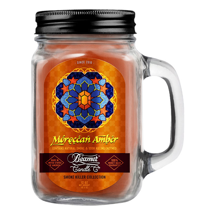 Moroccan Amber 12oz Glass Mason Jar Candle by Beamer Candle Co.