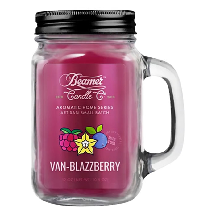 Van-Blazzberry 12oz Glass Mason Jar Candle by Beamer Candle Co.