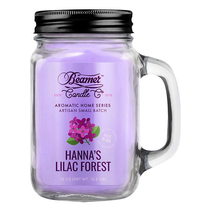 Hanna's Lilac Forest 12oz Glass Mason Jar Candle by Beamer Candle Co.