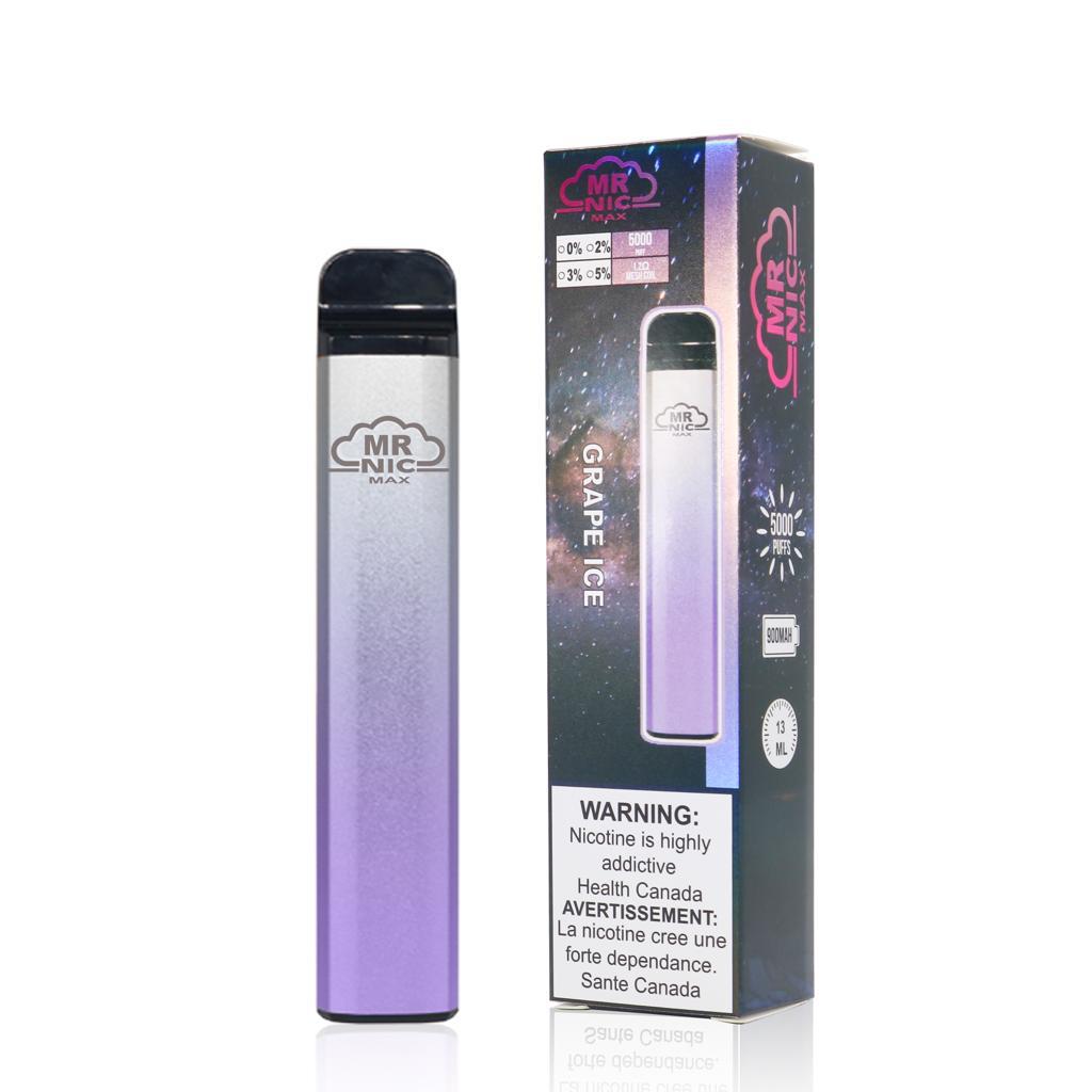 Mr. Nic Max Grape Ice Disposable Vapes 5000 Puffs Ct 10