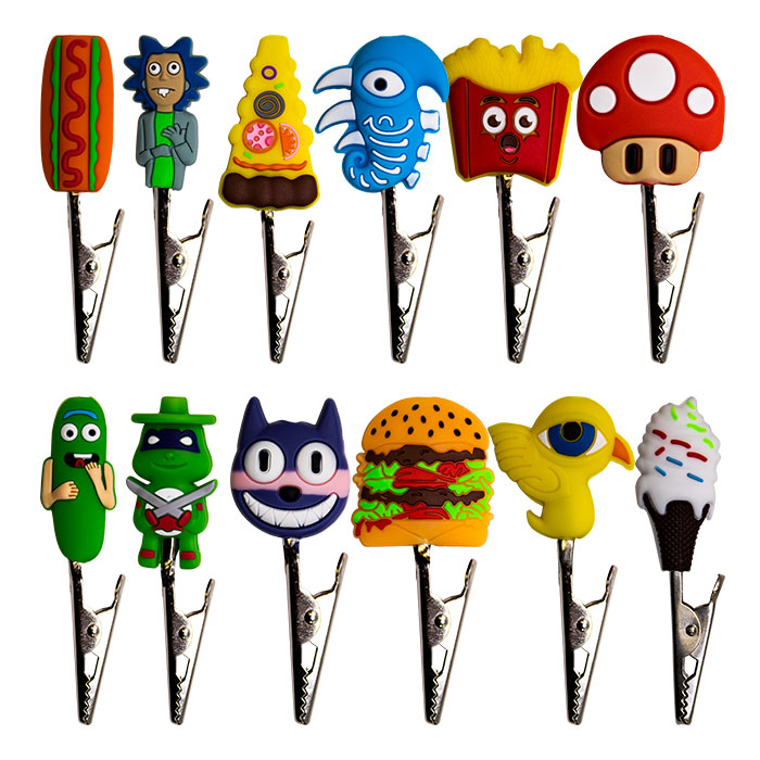 Assorted Silicone Character Roach Clips Jar of 150