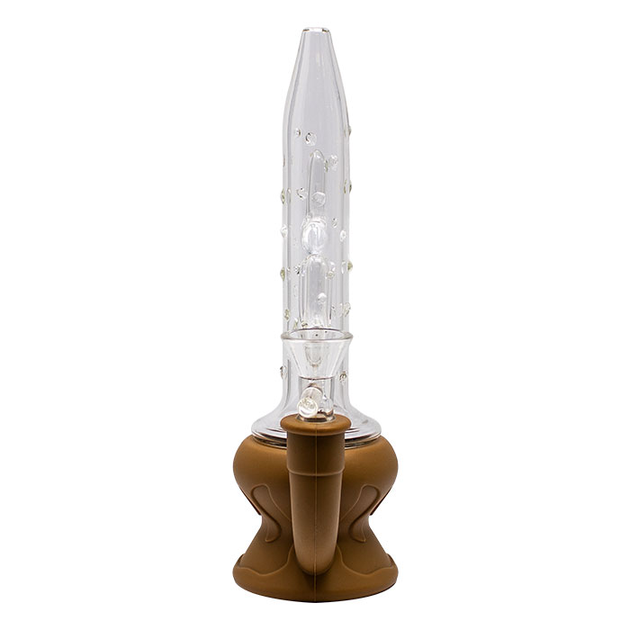 Brown Cactus Style 9 Inches Silicone Glass Bong