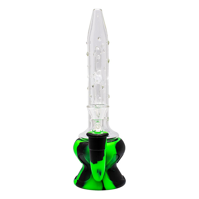 Black Cactus Style 9 Inches Silicone Glass Bong