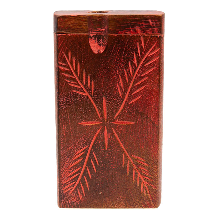 Flower Engraved Wooden Dugout 4 Inches