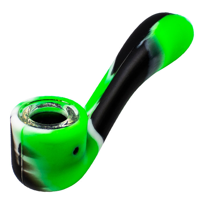Black Green 4 Inches Silicone Pipe