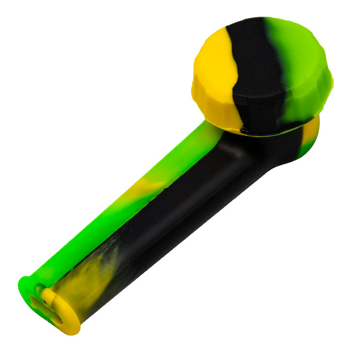 Yellow Black Silicone Pipe With Metal Bowl And Silicone Lid