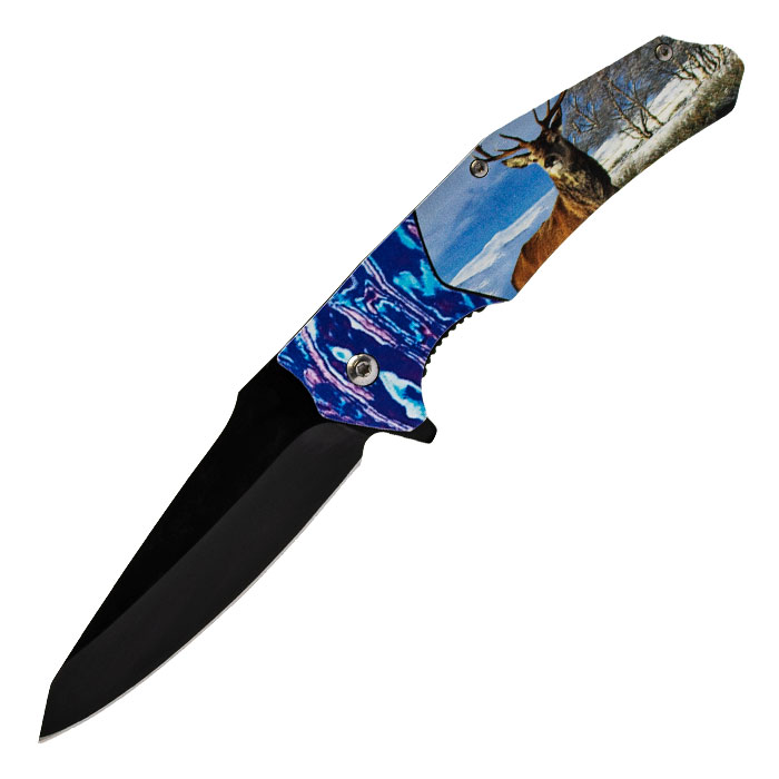 Deer Blue Foldable Pocket Knife