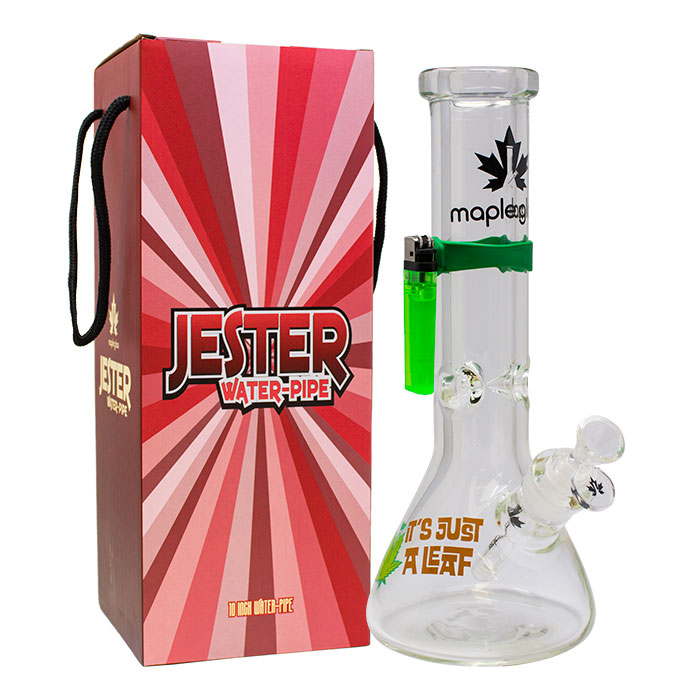 It`s Just A Leaf Jester Series 12 Inches Glass Bong With Magnetic Band By Maple Glass
