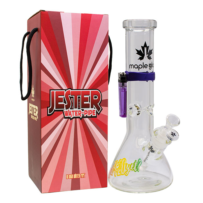 Dont Panic Its Organic Jester Series 12 Inches Glass Bong With Magnetic Band By Maple Glass