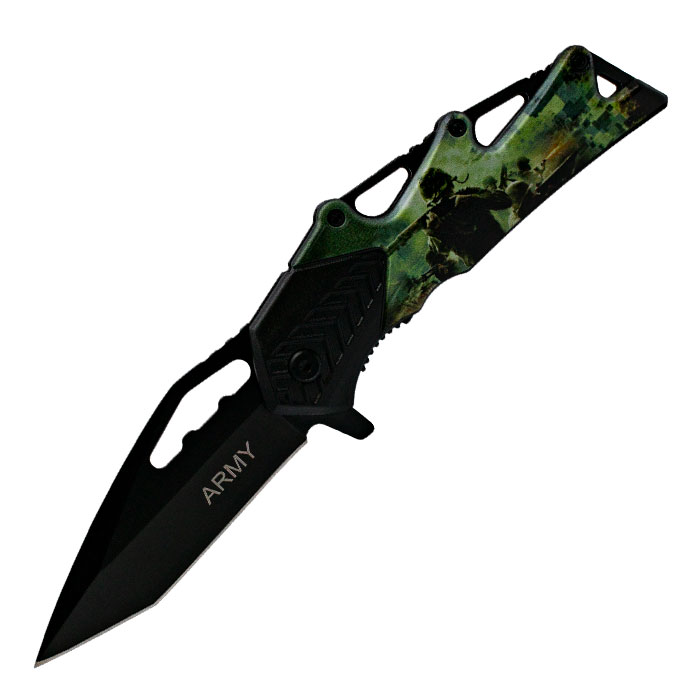 Black Army Foldable Pocket Knife