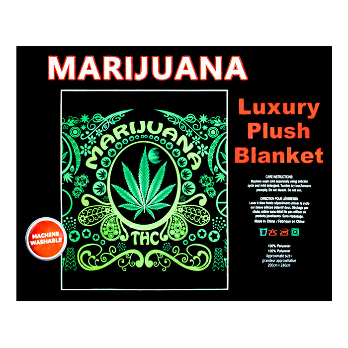 Marijuana Queen Size Plush Blanket