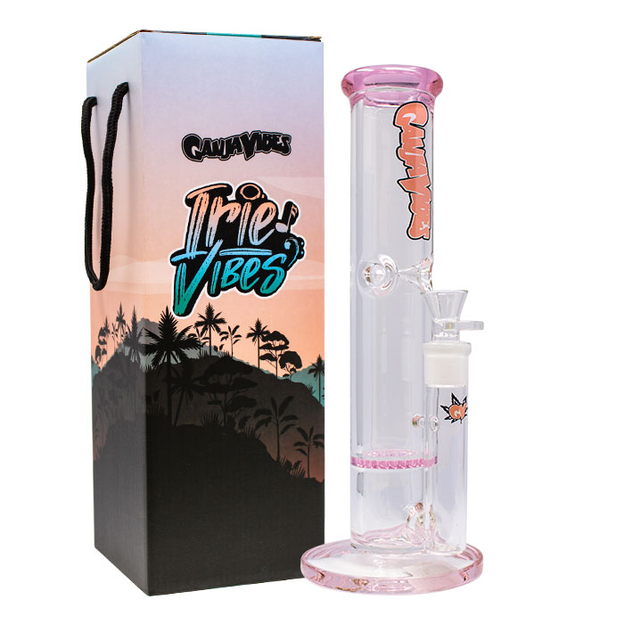 Ganjavibes Pink Honeycomb 12 Inches One Disk Percolator Glass Bong By Irie Vibes Series