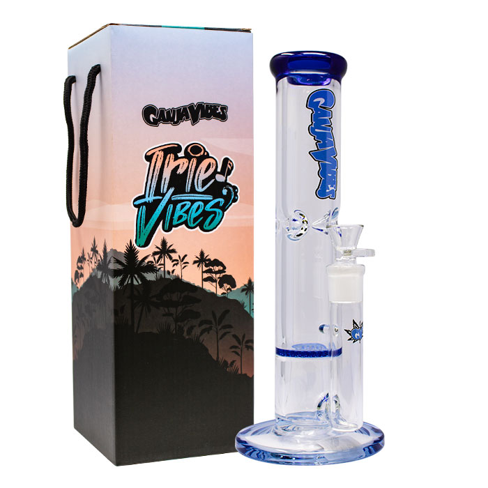 Ganjavibes Blue Honeycomb 12 Inches One Disk Percolator Glass Bong By Irie Vibes Series