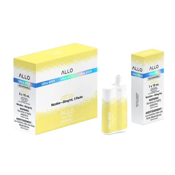 Pineapple Ice Allo Ultra 4500 Puffs Rechargeable Disposable Vape Ct 5